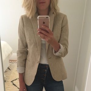 J Crew linen Campbell Blazer in “Barley”